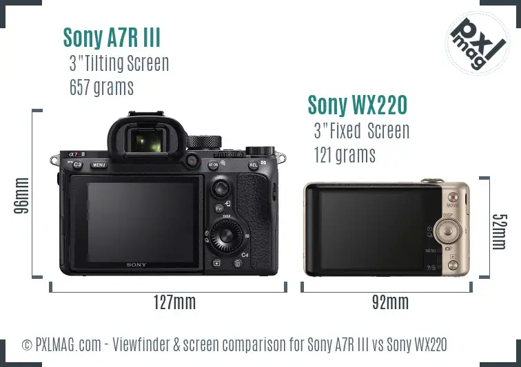 Sony A7R III vs Sony WX220 Screen and Viewfinder comparison