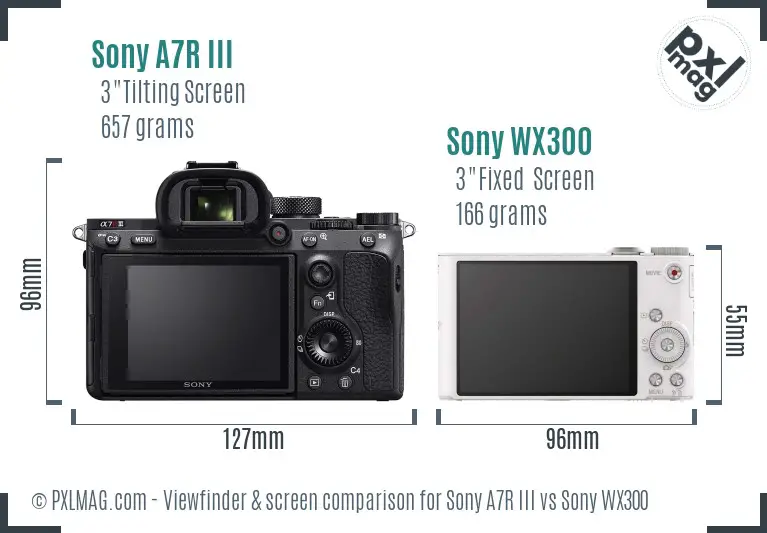 Sony A7R III vs Sony WX300 Screen and Viewfinder comparison
