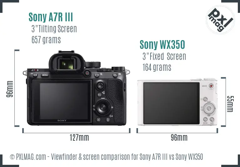 Sony A7R III vs Sony WX350 Screen and Viewfinder comparison