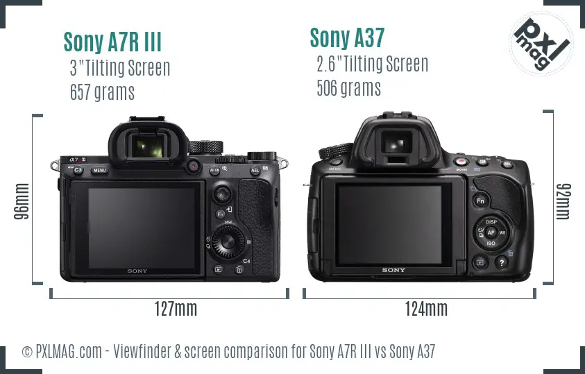 Sony A7R III vs Sony A37 Screen and Viewfinder comparison