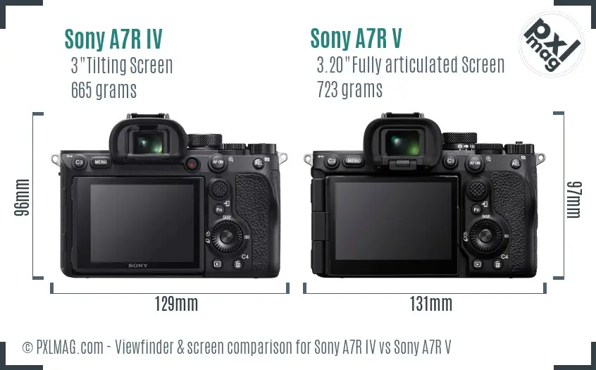 Sony A7R IV vs Sony A7R V Screen and Viewfinder comparison