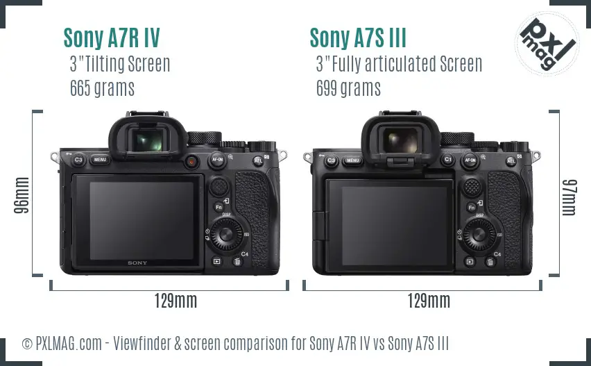 Sony A7R IV vs Sony A7S III Screen and Viewfinder comparison