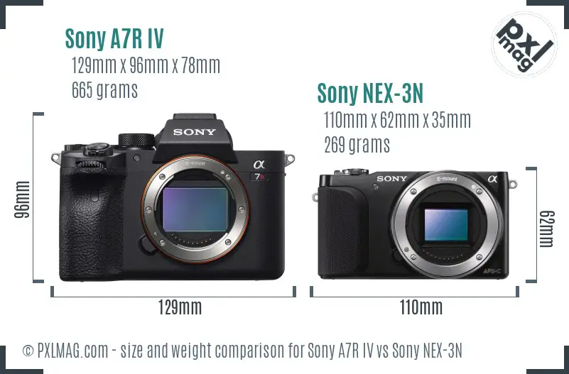 Sony A7R IV vs Sony NEX-3N size comparison