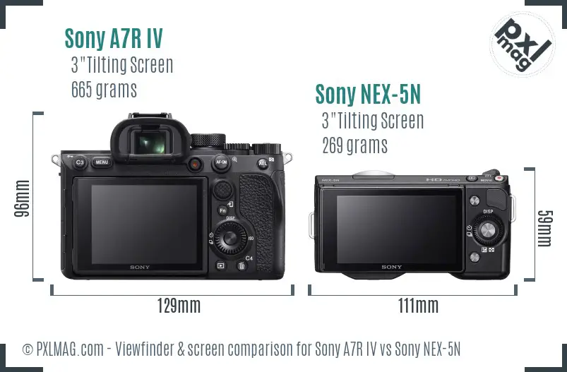 Sony A7R IV vs Sony NEX-5N Screen and Viewfinder comparison