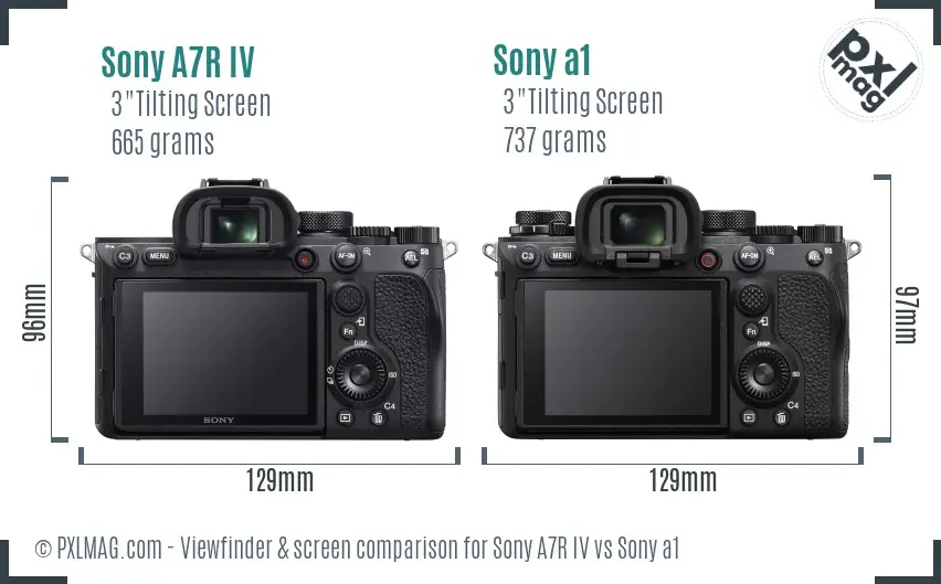 Sony A7R IV vs Sony a1 Screen and Viewfinder comparison