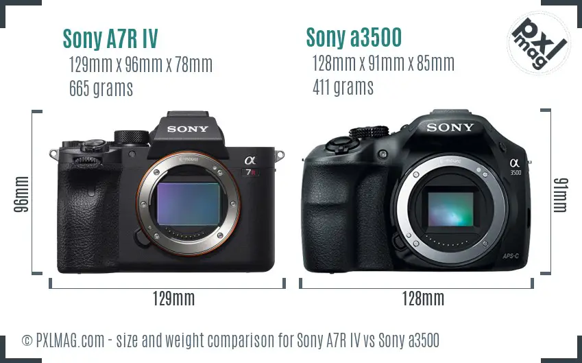 Sony A7R IV vs Sony a3500 size comparison Sony A7R IV vs Sony a3500 size comparison