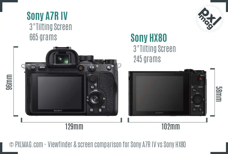 Sony A7R IV vs Sony HX80 Screen and Viewfinder comparison