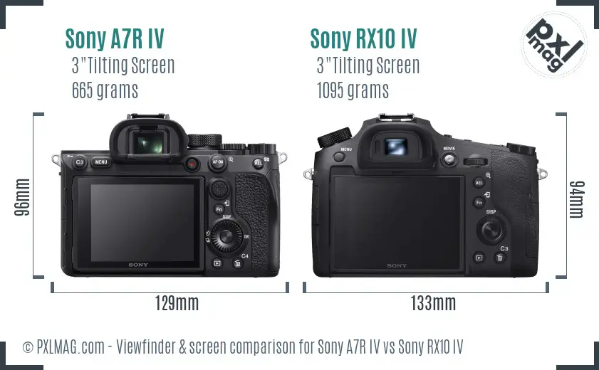 Sony A7R IV vs Sony RX10 IV Screen and Viewfinder comparison