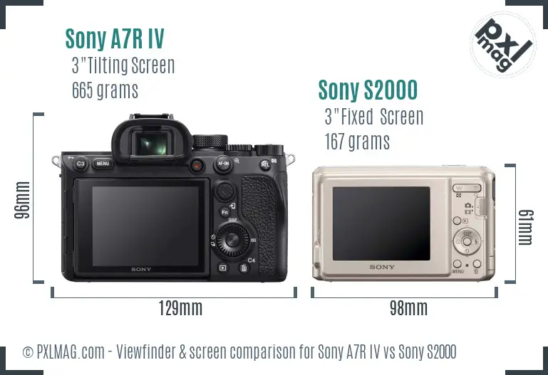 Sony A7R IV vs Sony S2000 Screen and Viewfinder comparison