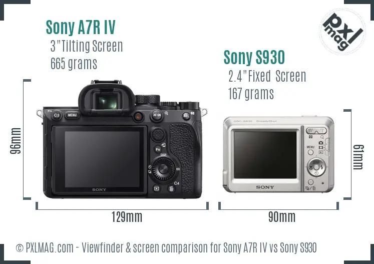 Sony A7R IV vs Sony S930 Screen and Viewfinder comparison