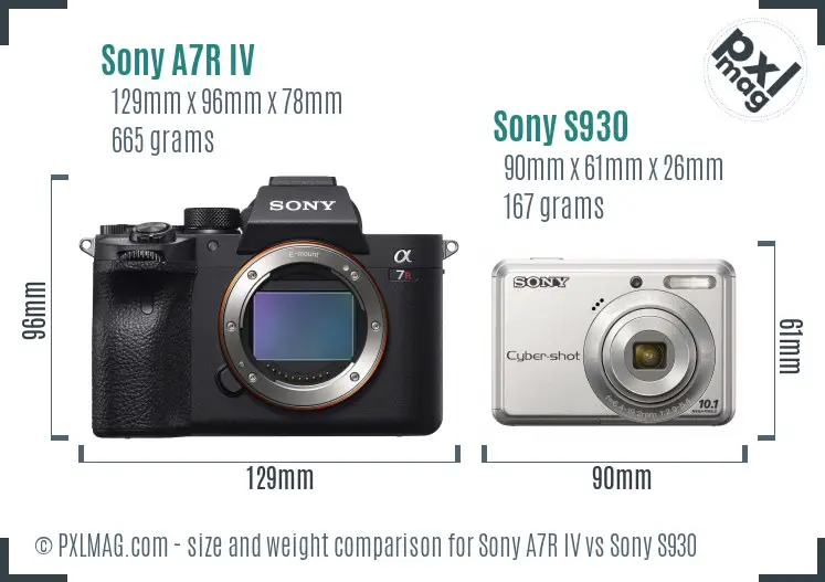 Sony A7R IV vs Sony S930 size comparison