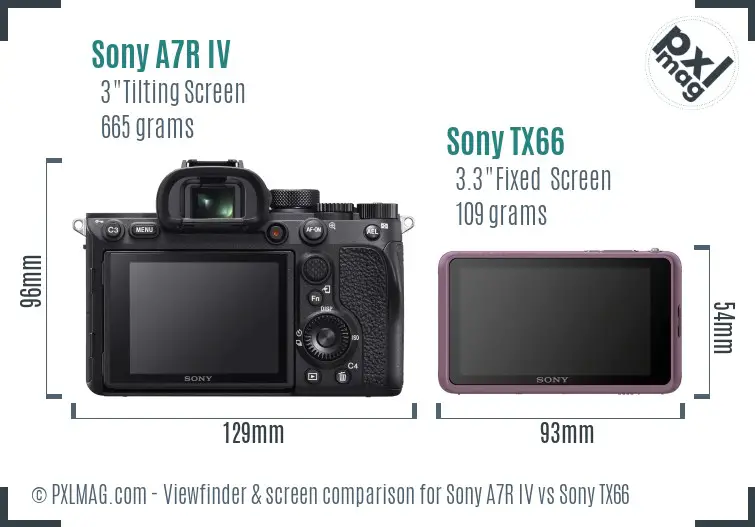 Sony A7R IV vs Sony TX66 Screen and Viewfinder comparison