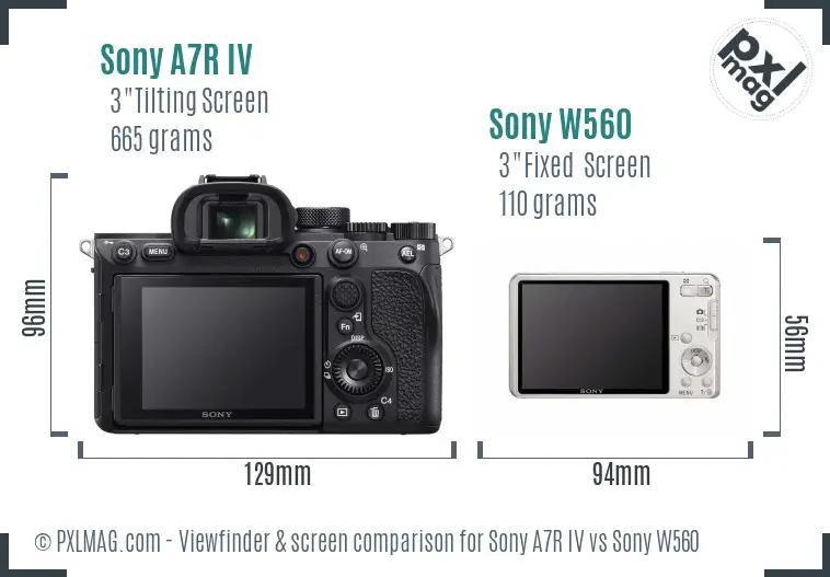 Sony A7R IV vs Sony W560 Screen and Viewfinder comparison