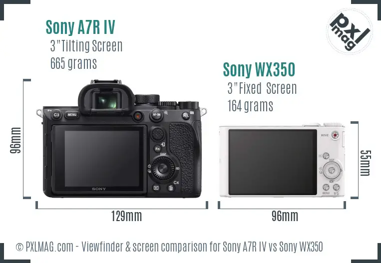 Sony A7R IV vs Sony WX350 Screen and Viewfinder comparison
