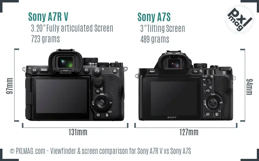 Sony A7R V vs Sony A7S Screen and Viewfinder comparison