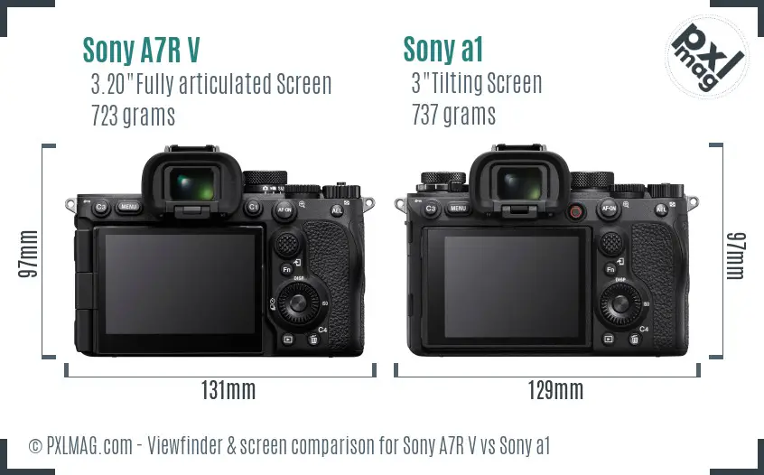 Sony A7R V vs Sony a1 Screen and Viewfinder comparison
