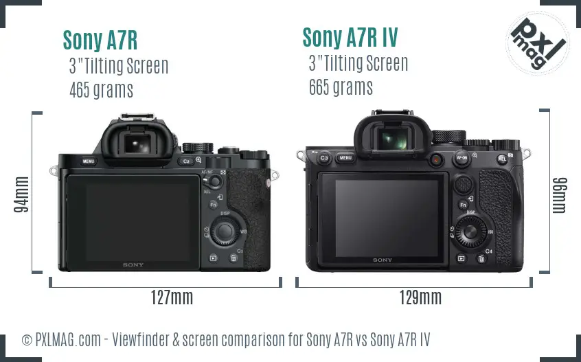 Sony A7R vs Sony A7R IV Screen and Viewfinder comparison