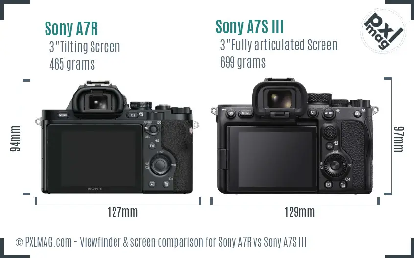 Sony A7R vs Sony A7S III Screen and Viewfinder comparison