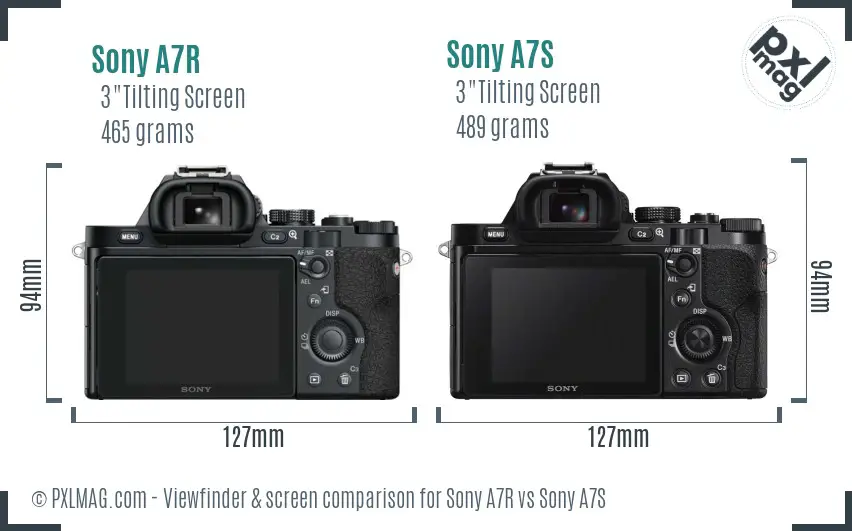 Sony A7R vs Sony A7S Screen and Viewfinder comparison