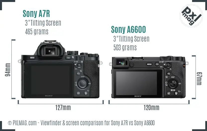 Sony A7R vs Sony A6600 Screen and Viewfinder comparison