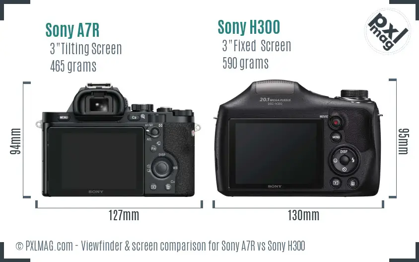 Sony A7R vs Sony H300 Screen and Viewfinder comparison