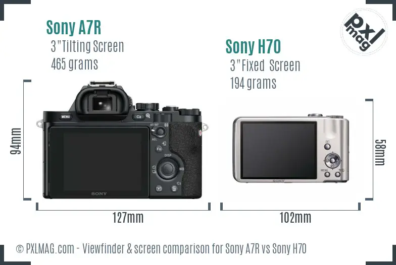 Sony A7R vs Sony H70 Screen and Viewfinder comparison