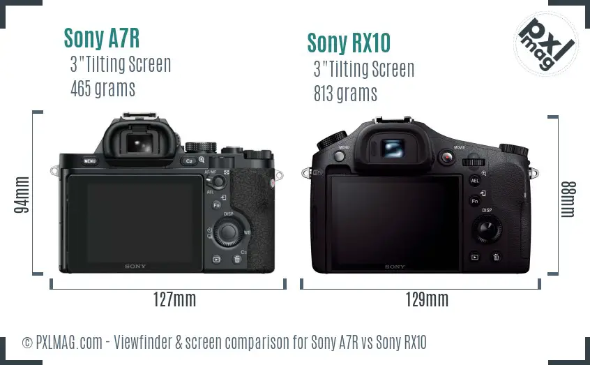 Sony A7R vs Sony RX10 Screen and Viewfinder comparison Sony A7R vs Sony RX10 Screen and Viewfinder comparison