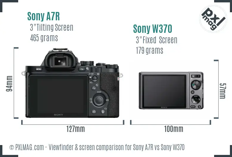 Sony A7R vs Sony W370 Screen and Viewfinder comparison