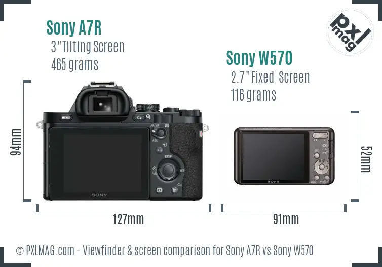 Sony A7R vs Sony W570 Screen and Viewfinder comparison