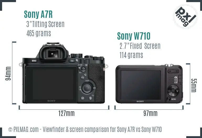 Sony A7R vs Sony W710 Screen and Viewfinder comparison