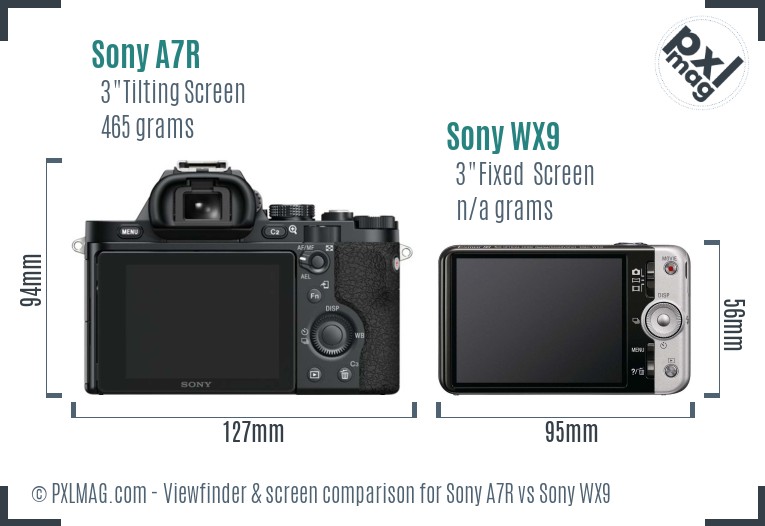 Sony A7R vs Sony WX9 Screen and Viewfinder comparison