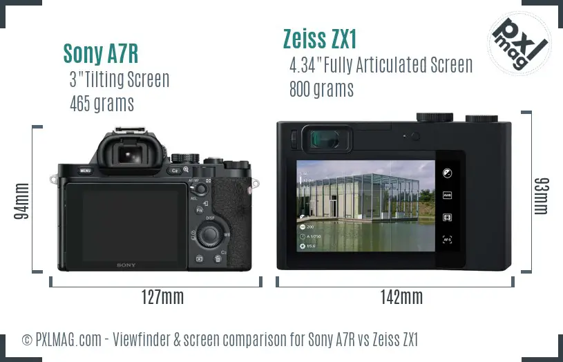 Sony A7R vs Zeiss ZX1 Screen and Viewfinder comparison