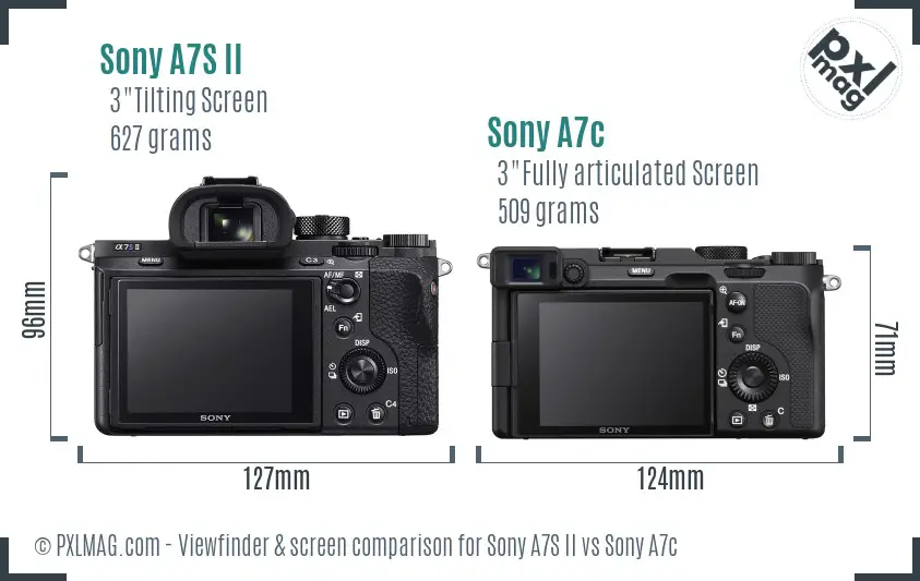 Sony A7S II vs Sony A7c Screen and Viewfinder comparison
