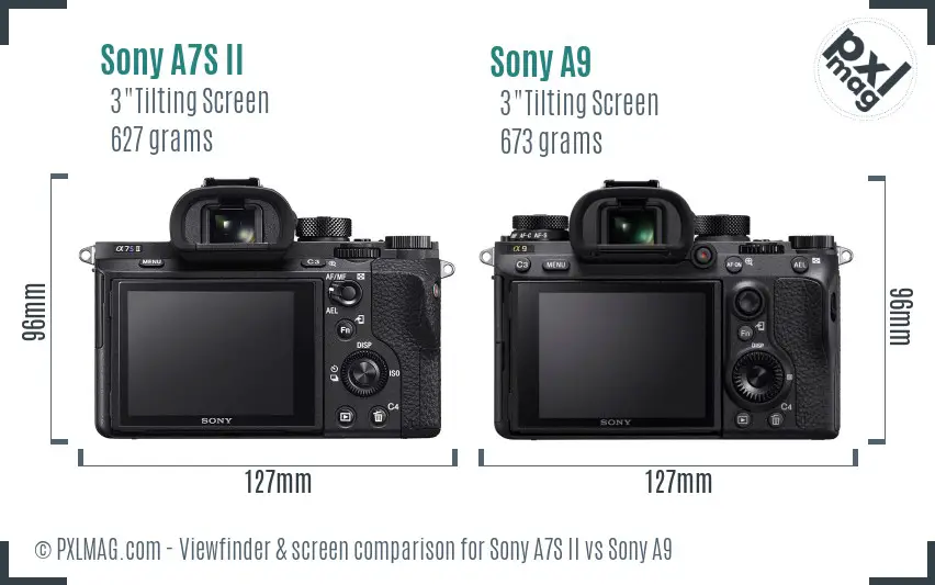 Sony A7S II vs Sony A9 Screen and Viewfinder comparison