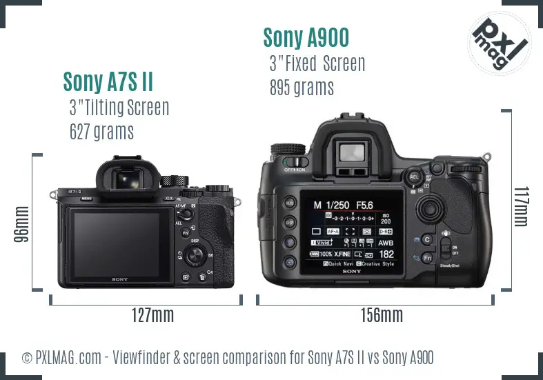 Sony A7S II vs Sony A900 Screen and Viewfinder comparison