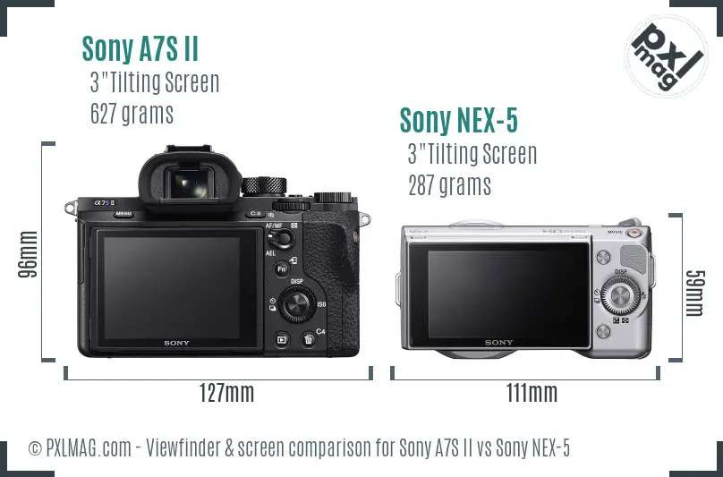 Sony A7S II vs Sony NEX-5 Screen and Viewfinder comparison