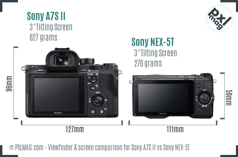 Sony A7S II vs Sony NEX-5T Screen and Viewfinder comparison