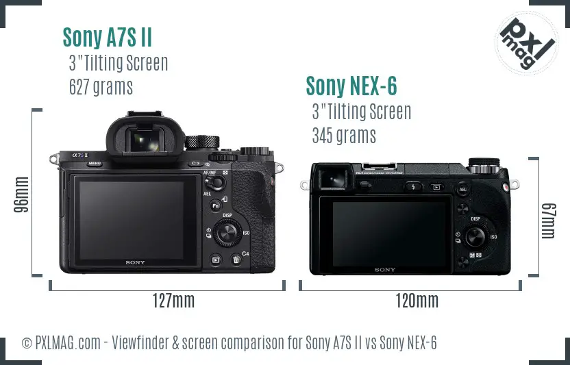 Sony A7S II vs Sony NEX-6 Screen and Viewfinder comparison