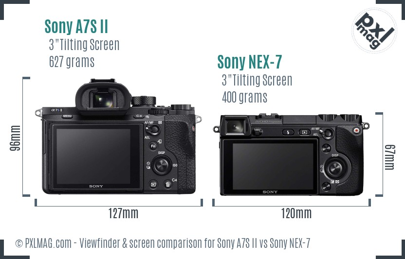 Sony A7S II vs Sony NEX-7 Screen and Viewfinder comparison