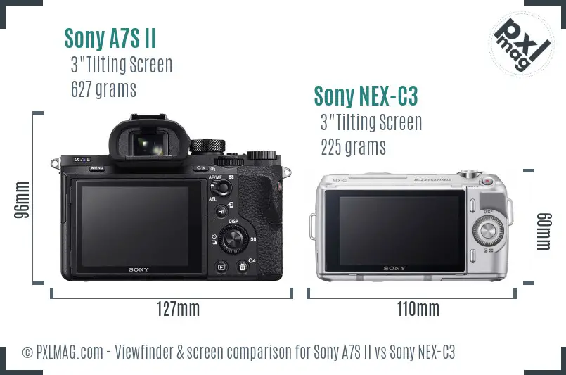 Sony A7S II vs Sony NEX-C3 Screen and Viewfinder comparison