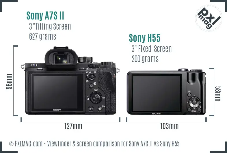 Sony A7S II vs Sony H55 Screen and Viewfinder comparison