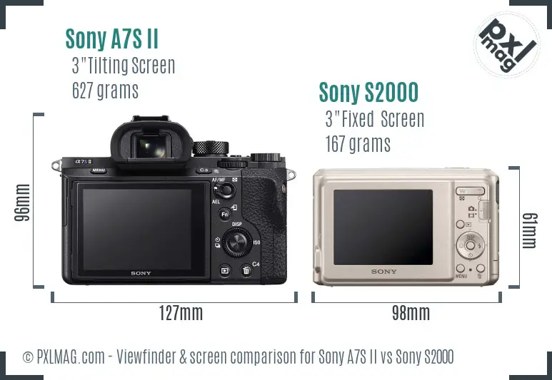 Sony A7S II vs Sony S2000 Screen and Viewfinder comparison