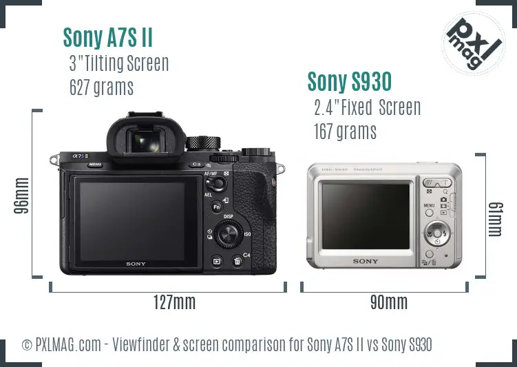 Sony A7S II vs Sony S930 Screen and Viewfinder comparison