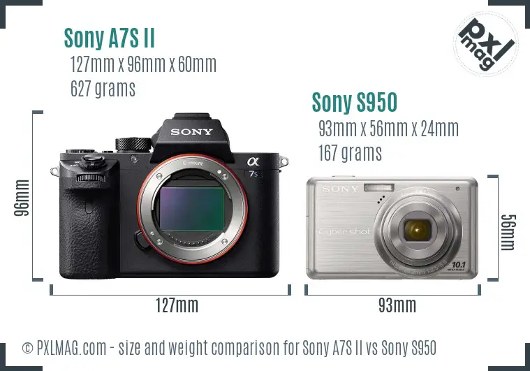 Sony A7S II vs Sony S950 size comparison