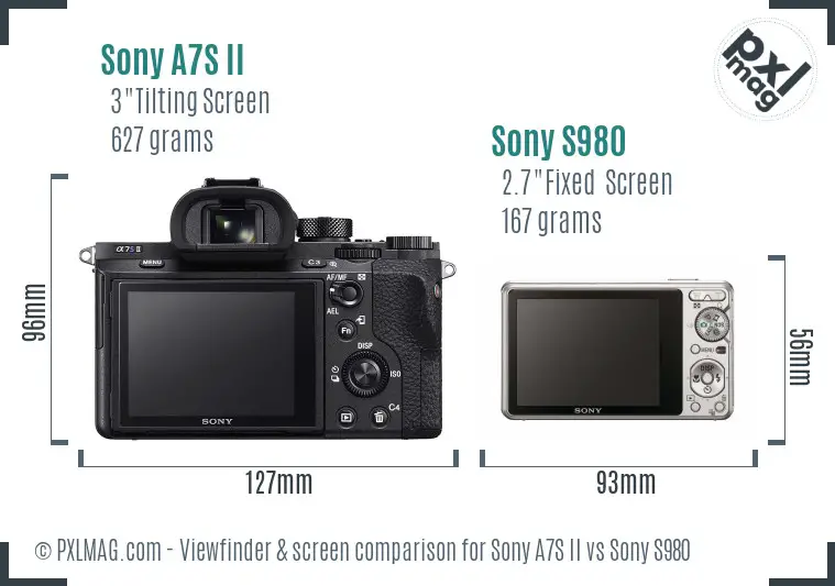 Sony A7S II vs Sony S980 Screen and Viewfinder comparison