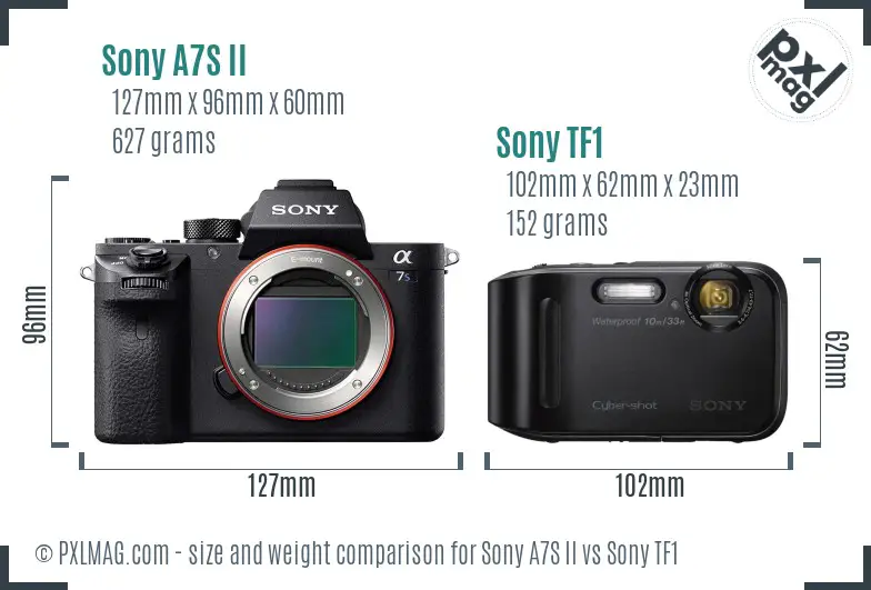 Sony A7S II vs Sony TF1 size comparison