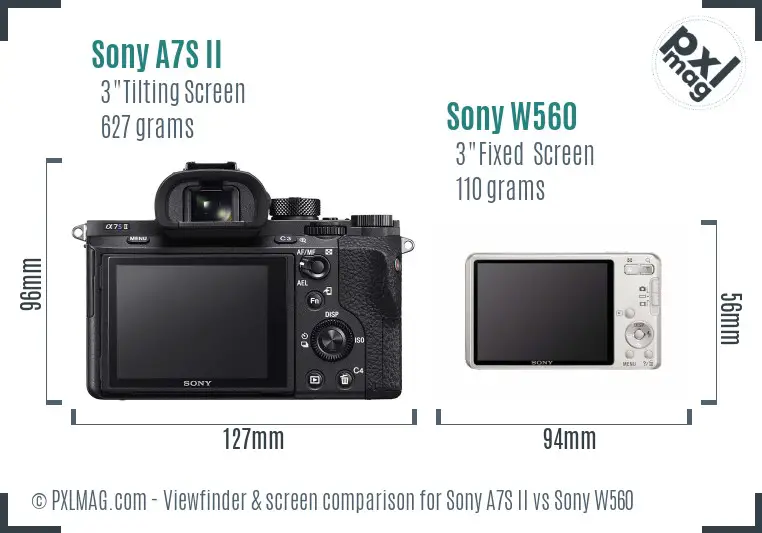 Sony A7S II vs Sony W560 Screen and Viewfinder comparison