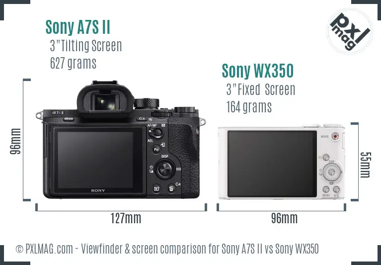 Sony A7S II vs Sony WX350 Screen and Viewfinder comparison