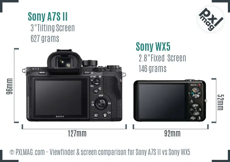 Sony A7S II vs Sony WX5 Screen and Viewfinder comparison