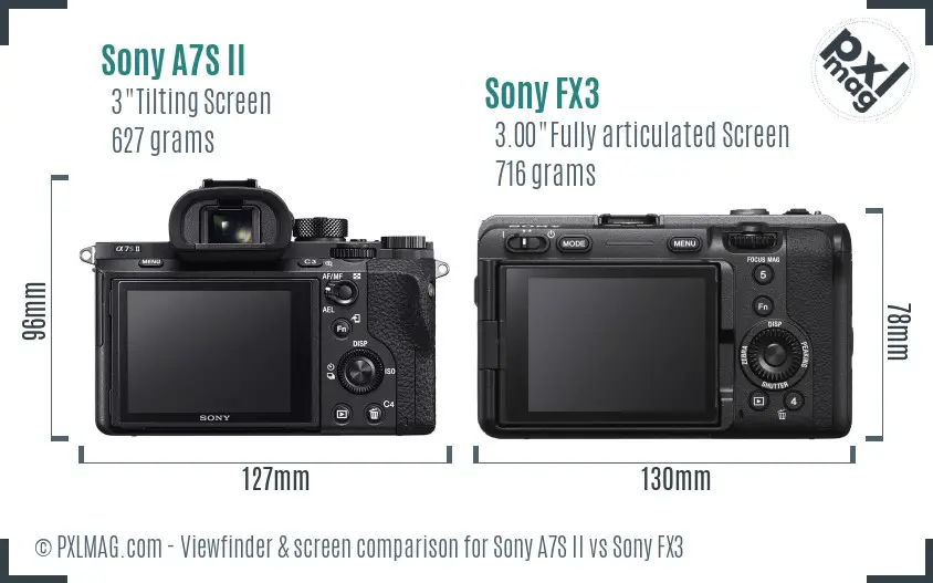 Sony A7S II vs Sony FX3 Screen and Viewfinder comparison